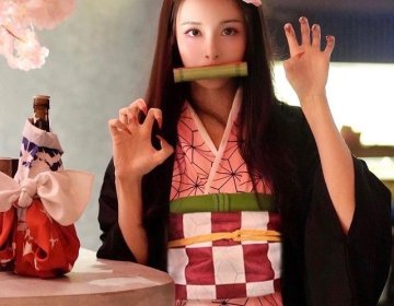 【美图】第96期：颜值身材很顶的马来西亚网红美女 李元玲 Cos 《鬼灭之刃》弥豆子 美图